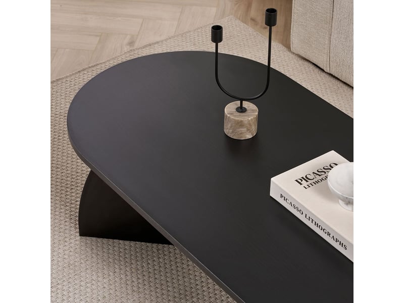  Table de salon moderne en bois 120x60 melina - noir  - Conforama D