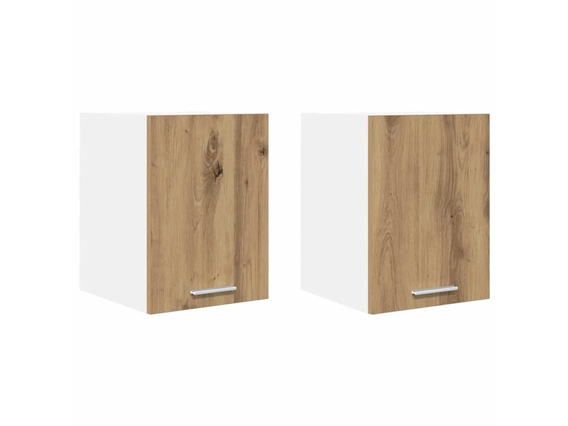  Lot de 2 armoires suspendues modernes 30 x 31 x 40 cm grand espace de stockage intérieur en bois d'ingénierie blanc 02_0053176  - Conforama A