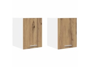 Lot de 2 armoires suspendues modernes 30 x 31 x 40 cm grand espace de stockage intérieur en bois d'ingénierie blanc 02_0053176