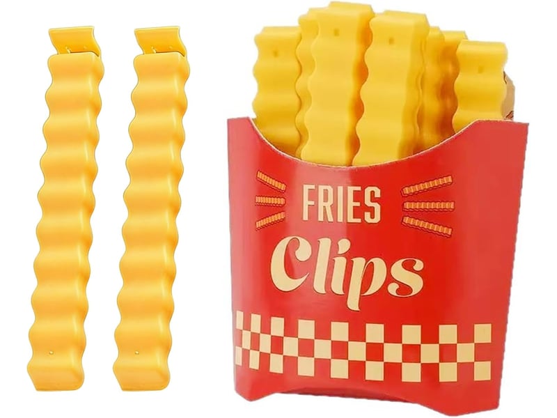  Lot de 12 pinces à frites mignonnes avec boîte de rangement magnétique - 10 x 1,4 cm - fixation magnétique puissante pour sacs de congélation - pour c GTR04889 - Conforama A