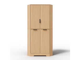 Armoire d’angle avec 4 portes et étagères réglables, 60 x 60 x 172 cm