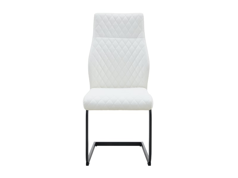  Lot de 2 chaises de salle à manger,43x63x100 cm,similicuir et métal noir,blanc  - Conforama D
