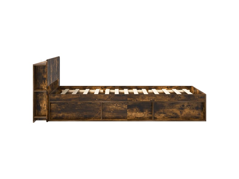  Lit simple- lit adulte -  cadre de lit avec rangement chêne fumé 80 x 200 cm  - Conforama B