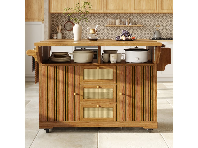 Desserte 2 portes 3 tiroirs coloris bois foncé mdf - Conforama D
