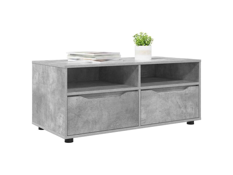  Meuble tv - banc tv - meuble de rangement 100 x 48 x 43 cm gris béton bois d'ingénierie  - Conforama C