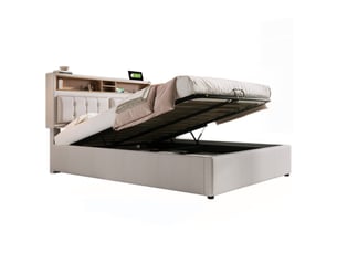 Lit coffre 140x200 cm    coloris beige