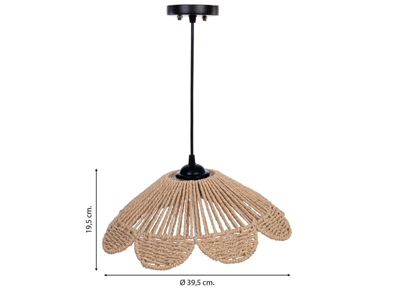  Lampe de plafond en papier beige d39,5xh19,5 cm  - Conforama C