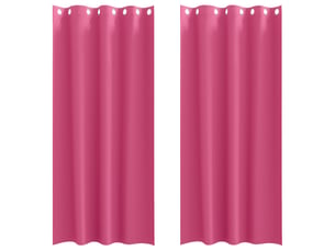 Lot de 2 rideaux occultants, rideaux black-out avec anneaux rose vif 260 x 140 cm cf44766