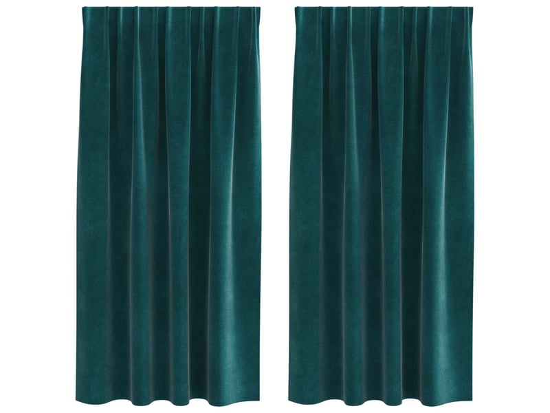 Lot de 2 rideaux, rideaux de fenêtre vert foncé 140 x 175 cm velours cf44122 - Conforama A