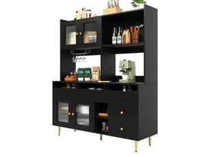 Buffet 4 porte(s)  2 tiroir(s)   - 145 cm coloris noir 