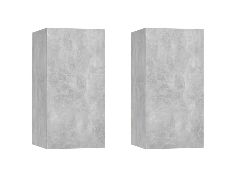  Meuble tv - 2 pcs gris béton bois d'ingénierie  - Conforama A