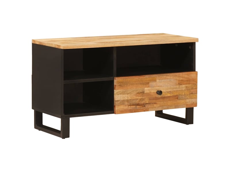  Meuble tv - banc tv - meuble de rangement marron 80 x 33 x 46 cm bois de mangue massif  - Conforama B