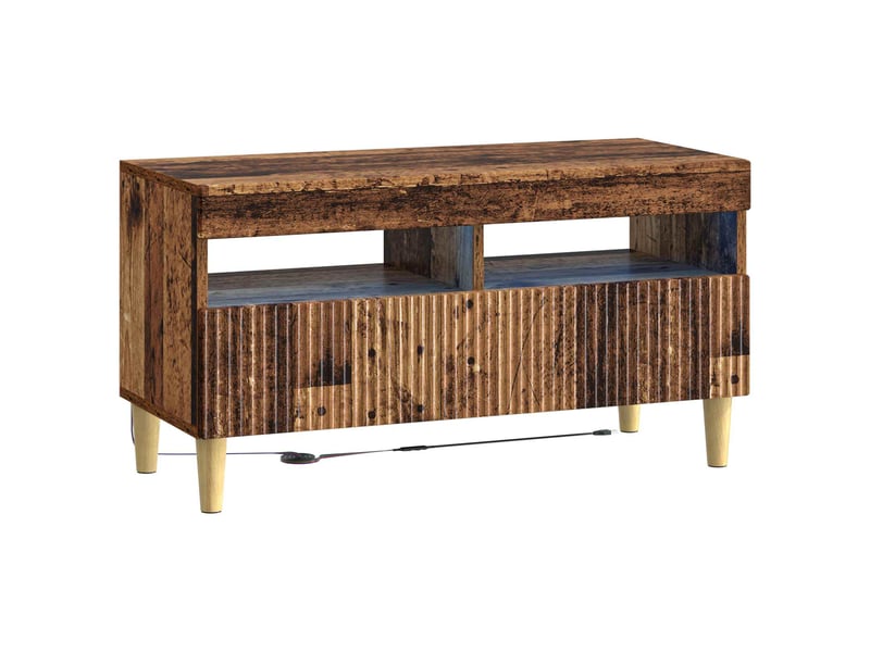  Ensemble de 3 meubles tv - banc tv - meuble de rangement led arnhem 3 pcs bois ancien  - Conforama E