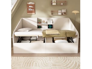 Lit banquette 90x190 cm VIVRYN coloris blanc