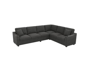 Canapé d'angle gauche fixe <strong>BGSRYAO</strong> <strong></strong> 6 places Tissu