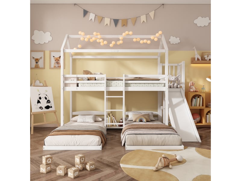  Lit triple 90x200 cm coloris blanc pin lit enfant blanc - Conforama B