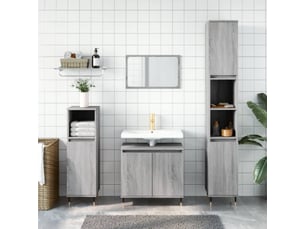 Ensemble d'armoires de salle de bain 3 pcs sonoma gris cf63014