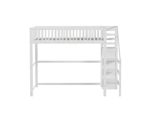 Lit mezzanine 140x200 cm <strong></strong> <strong></strong> coloris blanc