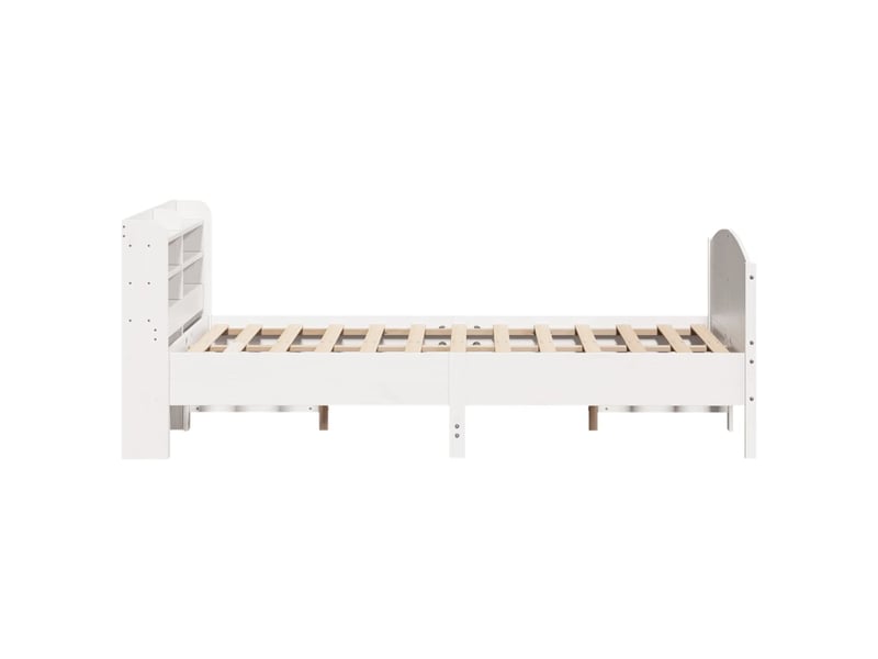  Lit double- lit adulte -  cadre de lit sans matelas blanc 150x200 cm bois de pin massif  - Conforama D