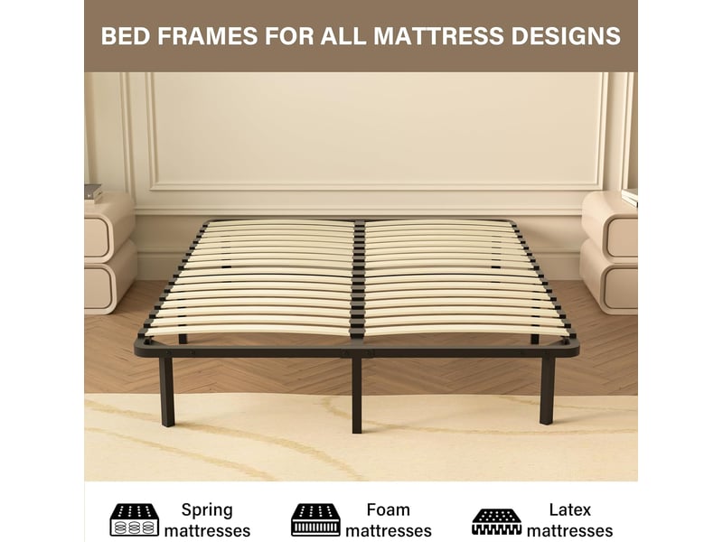  Ensemble matelas en mousse 140x190 cm + sommier tapissier volige, 9 pieds inclus,ensemble matelas et sommier  - Conforama B