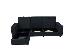 Canapé d'angle avec rangement intégré 245,5 cm - ressorts ensachés et méridienne réversible