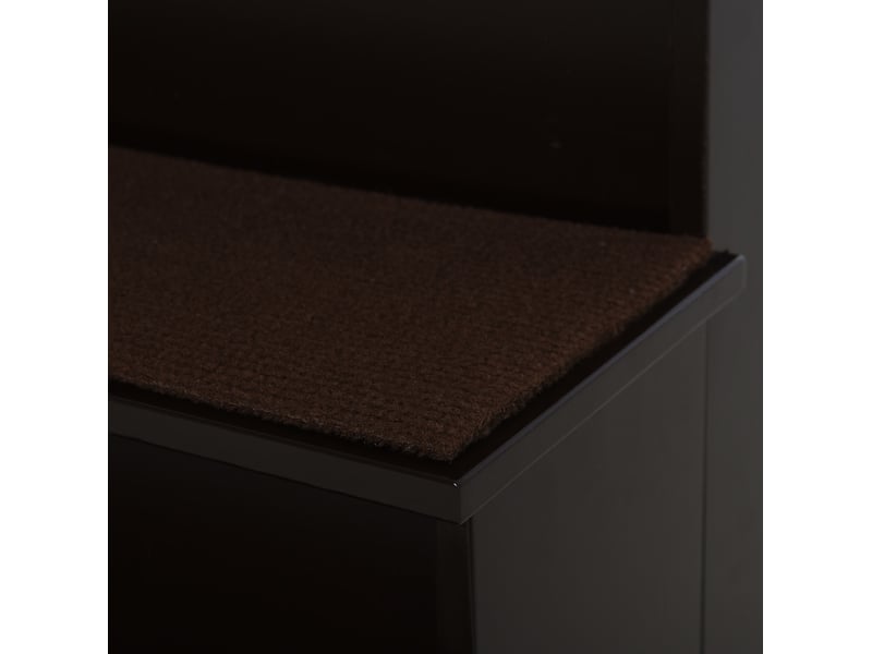  Escalier pour votre petit compagnon en mdf marron foncé à 4 marches avec tapis amovibles antidérapants pour lit et canapé  - Conforama D