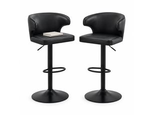 tabouret de bar assise réglable en hauteur <strong>STILVORA</strong> - noir hauteur d'assise 85 cm vendu Par paire