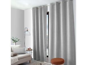 Rideaux thermique à œillets, gris clair, 140x240 cm, lot de 2, velours chenillé tramé, collection blizzard, cmadeco - gris