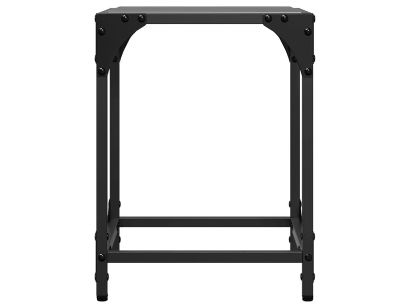  Tables basses avec dessus en verre noir 2 pcs 30x30x40 cm acier  - Conforama E