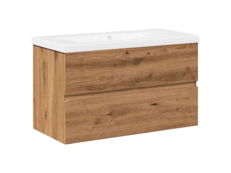  Armoire lavabo avec bassin intégré chêne artisanal shl6961  - Conforama A