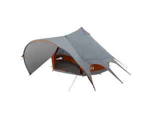 Tente de camping, tente teepee 5 personnes gris et orange shl76671
