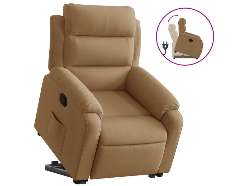 Fauteuil inclinable, fauteuil relax marron velours - Conforama A