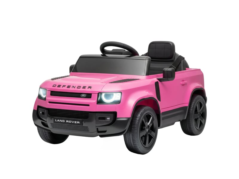 Voiture électrique suv pour enfants land rover defender 12v, télécommande, suspension, démarrage progressif, vitesse 2,7-4,5 kmh, rose - Conforama B