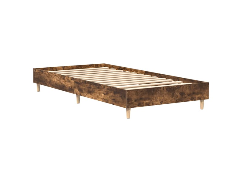  Lit simple- lit adulte -  cadre de lit sans matelas chêne fumé 100x200 cm bois ingénierie  - Conforama C