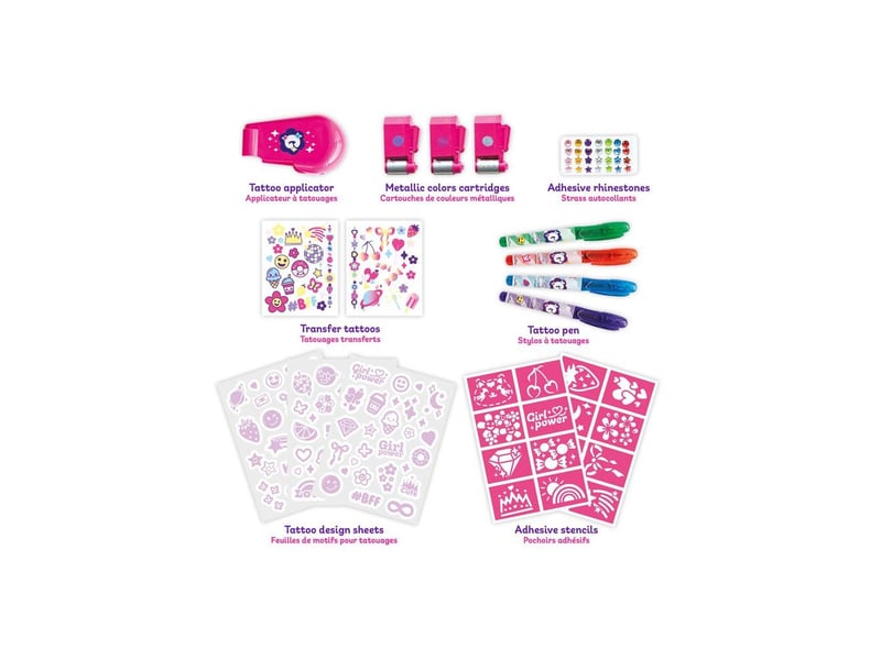  Coin tatouages glam smoby en métal et transferts, set créatif dès 6 ans avec pochoirs et strass SMO4006333108105 - Conforama B