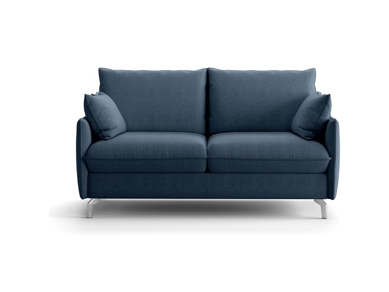  Canapé droit convertible 3 places en tissu chenille bleu foncé - ouverture express - astoria Astoria - Conforama A