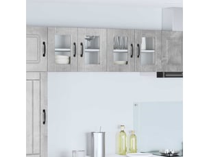 Meuble mural de cuisine, cabinet en verre mural gris béton 60x31x40cm shl9230