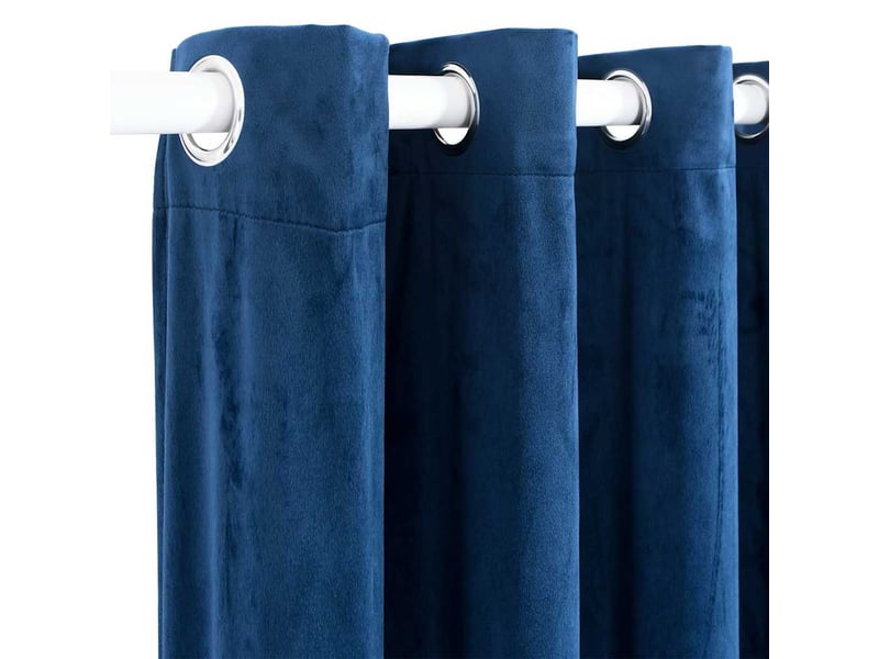  Rideau occultant, rideau black-out et anneaux velours bleu foncé 290x245 cm cf43981  - Conforama D