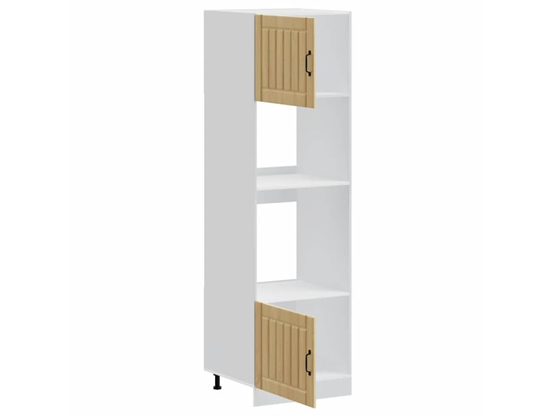  Lot de 2 armoires à four design classique compactes cuisine 60 x 57 x 207 cm en bois d'ingénierie chêne sonoma 02_0055709  - Conforama C