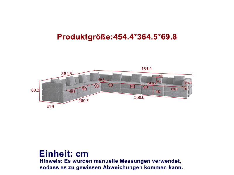  Canapé convertible modulaire avec coffre d’accoudoir, structure en acier et base antidérapante, en chenille kaki  - Conforama D