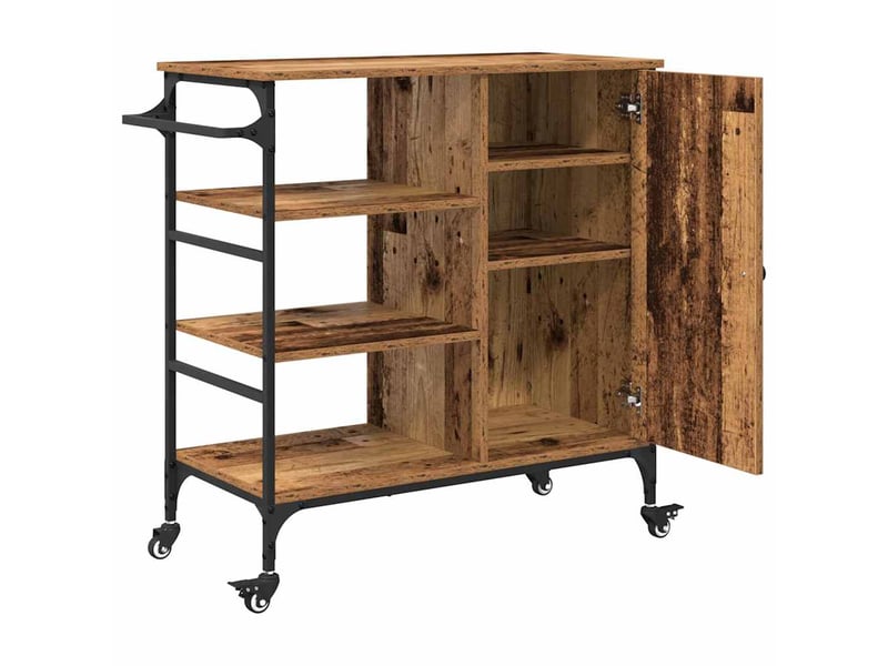 Desserte de cuisine, chariot de rangement bois ancien 87.5x39x84.5 cm - Conforama E
