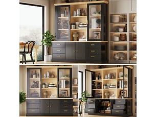 Buffet 6 tiroir(s) Morn Vibe - 140 cm coloris noir