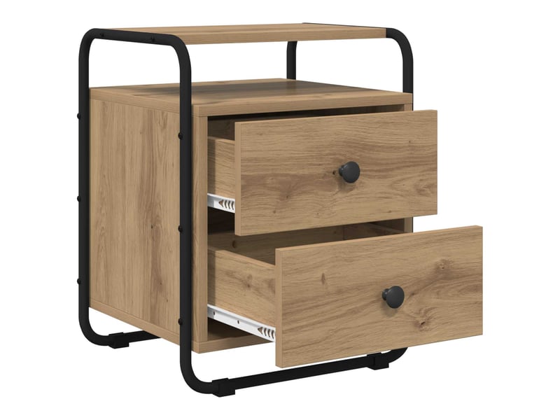 Table de chevet - cabinet de chevet - table de nuit 2 pc chêne artisanal bois d'ingénierie - Conforama C