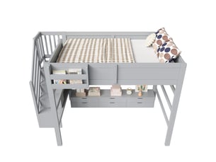 Lit mezzanine 140x200 cm ROLIPO   coloris gris