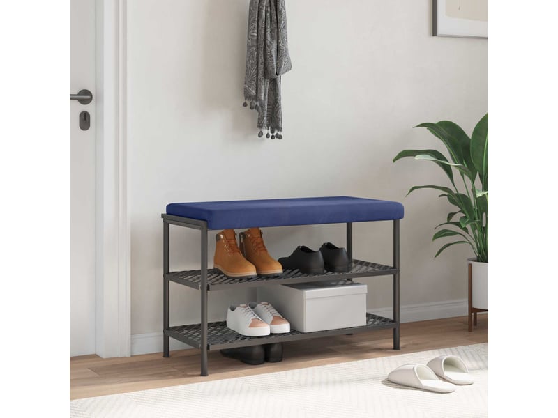  Coussin de banc, coussin d'assise, coussin de canapé velours bleu police profondeur 35 cm cf53850  - Conforama B