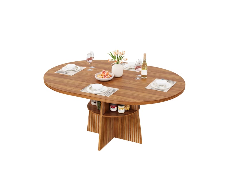  Table à manger extensible 110-150x110x77,5 cm mdf coloris noyer  - Conforama A
