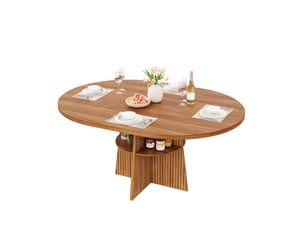 Table à manger extensible 110-150x110x77,5 cm mdf coloris noyer