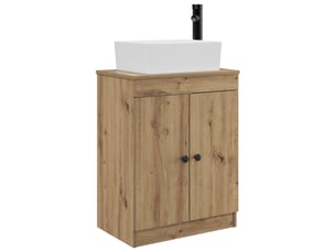 Meuble de salle de bain avec évier chêne artisanal shl7382