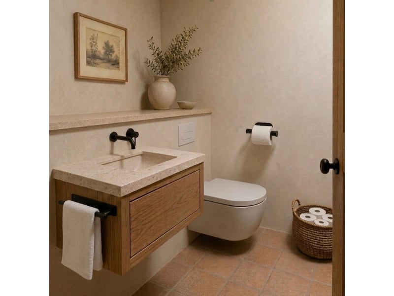  Porte serviette adhésif mural salle de bain ou cuisine 1 barre, sans perçage - acier inoxydable - noir  - Conforama D