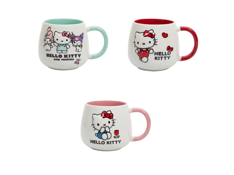  Lot de 3 mugs hello kitty 40 cl - 3 couleurs et motifs assortis  - Conforama A
